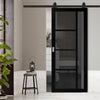 Top Mounted Sliding Track & Door - Brixton Black Door - Prefinished - Tinted Glass - Urban Collection