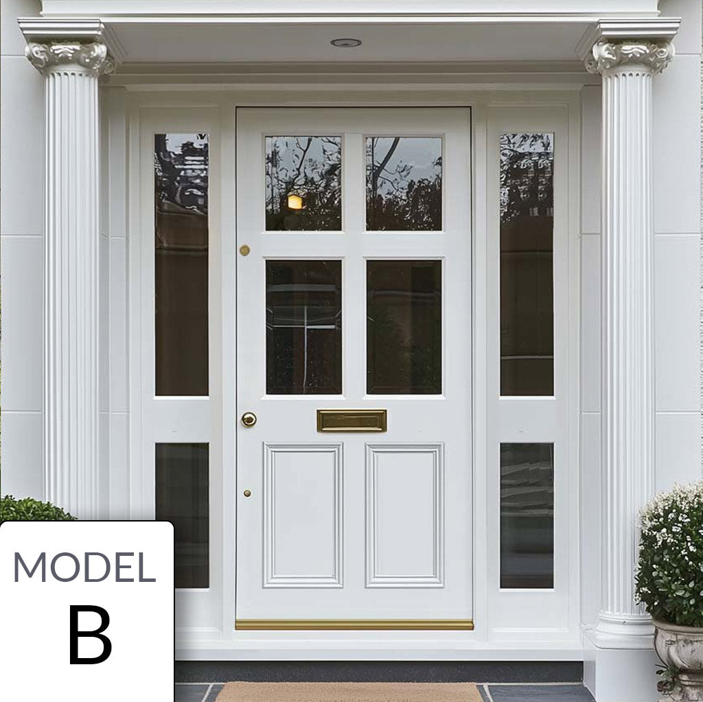 Exterior Colonial 4L 2P Front Door with Two Sidelights - Customisable: