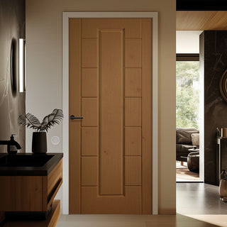 Image: Cairgorm Irish Oak Grained Internal PVC Door - Ideal for Bathrooms