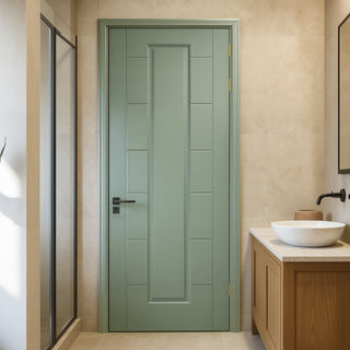 Image: Cairgorm Chartwell Green Grained Internal PVC Door - Ideal for Bathrooms