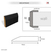 Made to Size Single Interior Black Primed MDF Frame and Modern Architrave Set - For 30 Minute Fire Doors