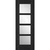 Vancouver Charcoal Black 4 Pane Door - Clear Glass - 1/2 Hour Fire Rated - Prefinished