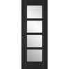 Vancouver Charcoal Black 4 Pane Door - Clear Glass - 1/2 Hour Fire Rated - Prefinished