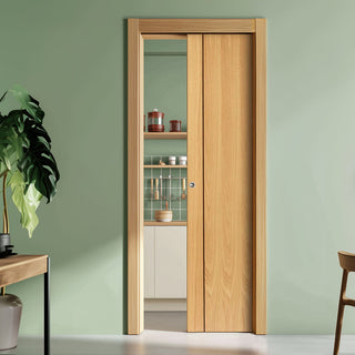 Image: Chartwell Oak Single Evokit Pocket Door - Prefinished