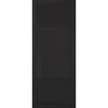 Premium Single Sliding Door & Wall Track - Chelsea 4 Panel Black Primed Door
