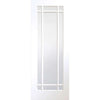 Premium Single Sliding Door & Wall Track - Cheshire White Door - Clear Glass - White Primed