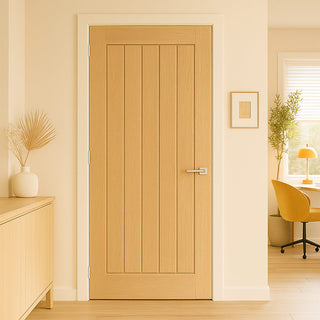 Image: Valdor - Cheshire Prefinished Oak Fire Internal Door - 1/2 Hour Fire Rated