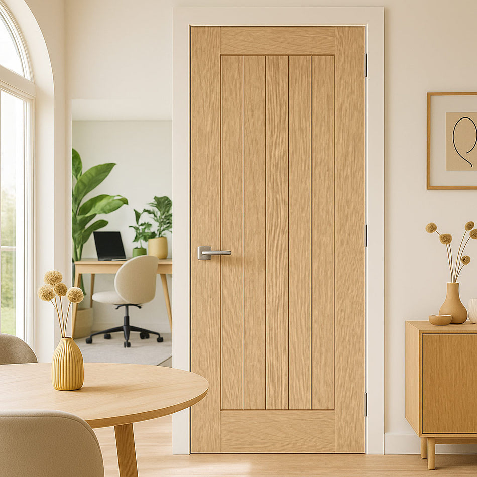 Valdor - Cheshire Unfinished Oak Fire Internal Door - 1/2 Hour Fire Rated