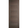 Premium Single Sliding Door & Wall Track - Vancouver Flush Chocolate Grey Door - Prefinished