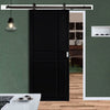 Top Mounted Black Sliding Track & Door - Industrial City Black Panel Internal Door - Prefinished