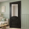 Clarendon Black Internal Door - Clear Bevelled Glass - Prefinished