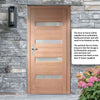 Balham External Hardwood Front Door and Frame Set - Frosted Double Glazing