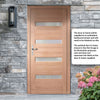 Balham External Hardwood Front Door and Frame Set - Frosted Double Glazing