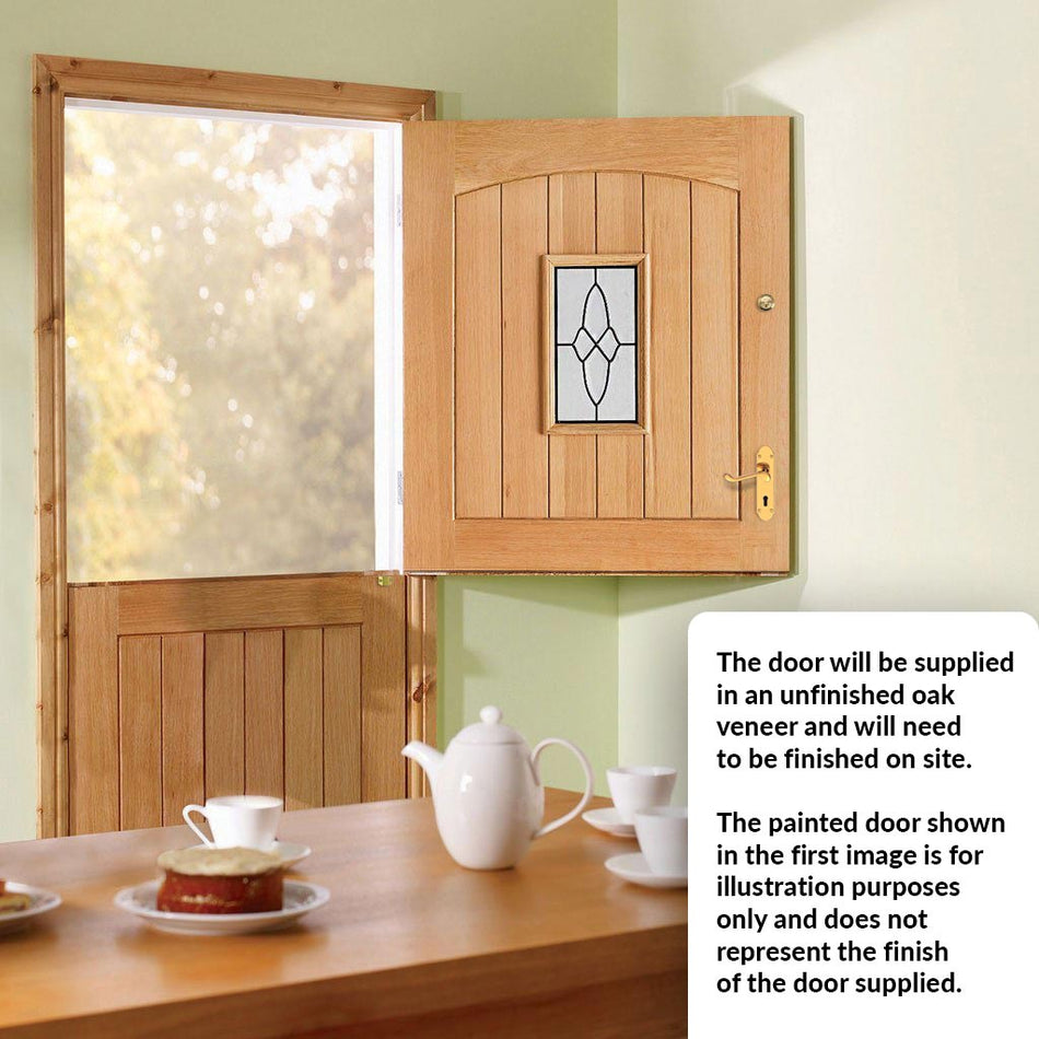 Exterior  Cottage Stable Oak Door - 1L Leaded - Double Glazing