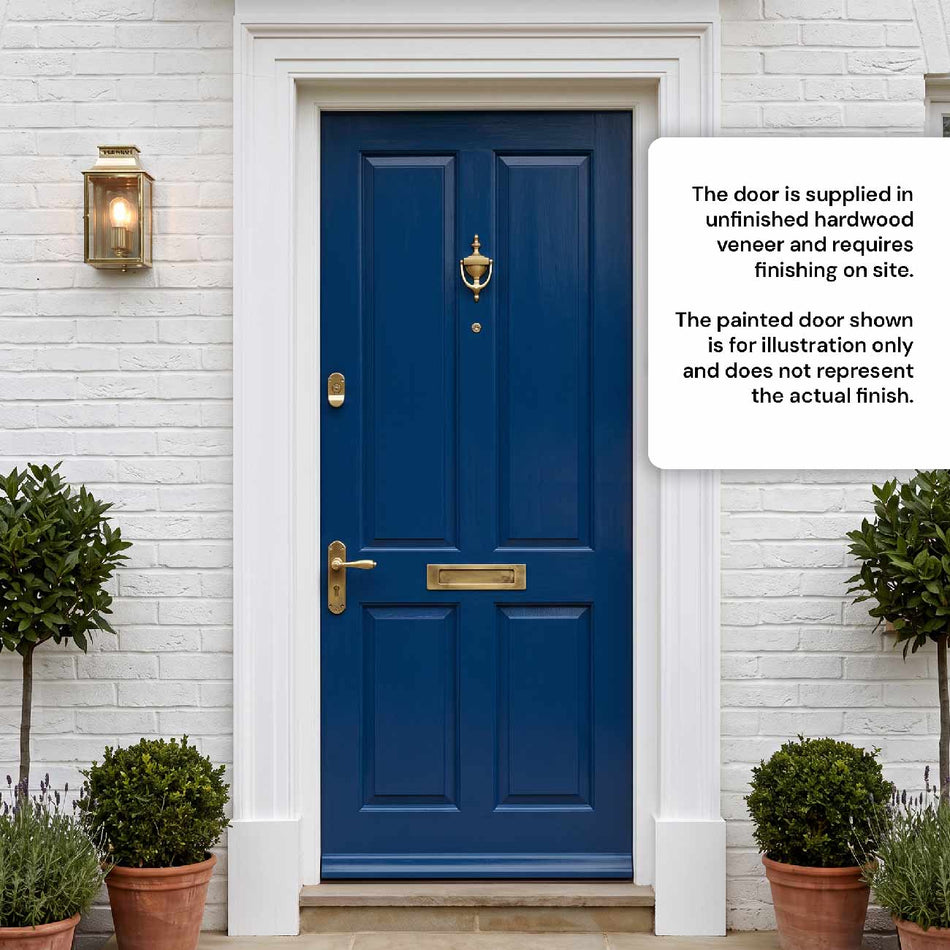 Colonial Exterior 4 Panel Hardwood Front Door