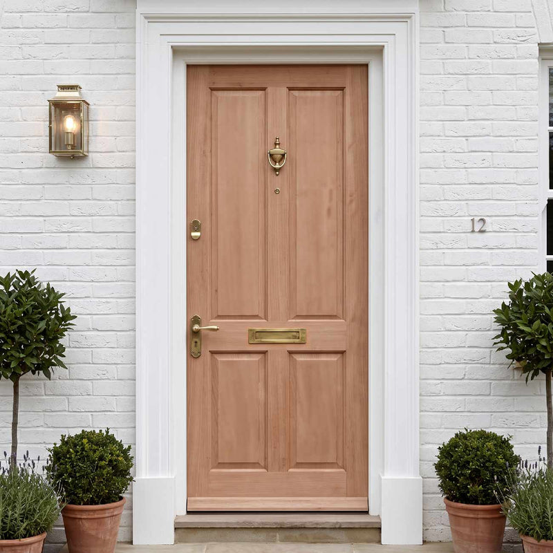 Colonial Exterior 4 Panel Hardwood Front Door