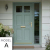 Exterior Colonial 2L 4P Front Door with Single Sidelight - Customisable: Size, Colour, Glass and Sidelight Options