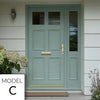 Exterior Colonial 2L 4P Front Door with Single Sidelight - Customisable: Size, Colour, Glass and Sidelight Options