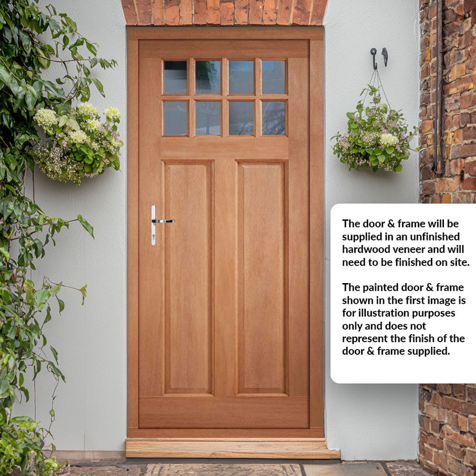 Chigwell External Hardwood Front Door and Frame Set - Clear Double Glazing