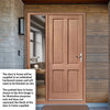 Colonial 4 Panel External Hardwood Front Door and Frame Set - One Unglazed Side Screen