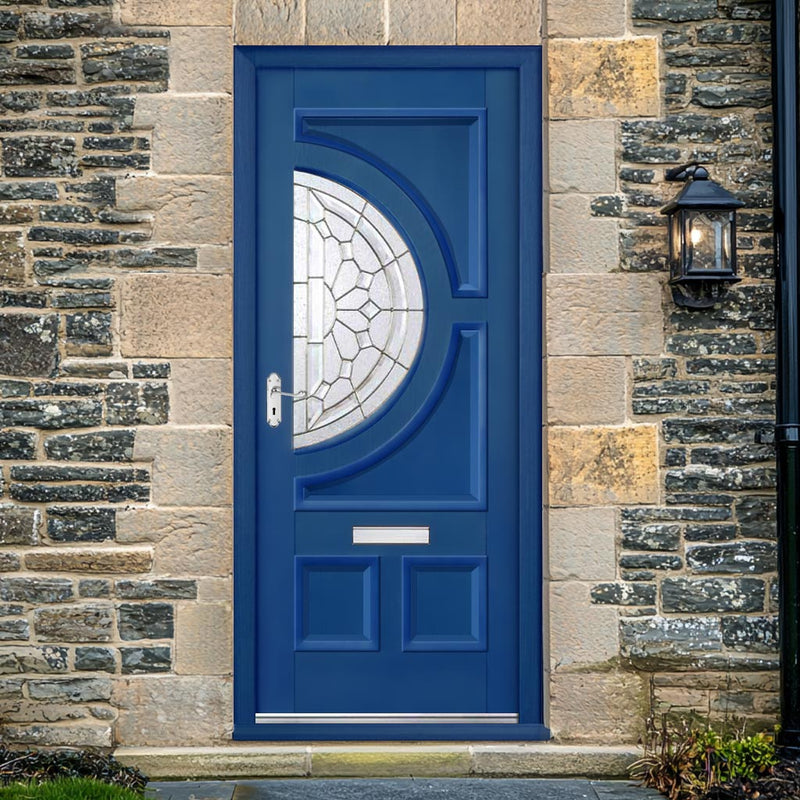 Empress External Oak Front Door - Zinc Clear - Double Glazing