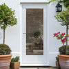 External Shaker 1L Oak Front Door and Frame Set - Clear Double Glazing