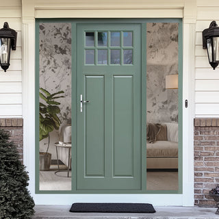 Image: Chigwell External Hardwood Front Door and Frame Set - Clear Double Glazing - Two Unglazed Side Screens