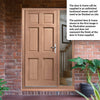 Colonial External Hardwood Wooden 6 Panel Front Door and Frame Set - One Unglazed Side Screen