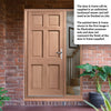 Colonial External Hardwood Wooden 6 Panel Front Door and Frame Set - One Unglazed Side Screen
