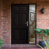 Colonial External Hardwood Wooden 6 Panel Front Door and Frame Set - One Unglazed Side Screen