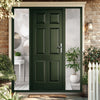 Colonial External Meranti Wooden 6 Panel Front Door and Frame Set - Two Unglazed Side Screens