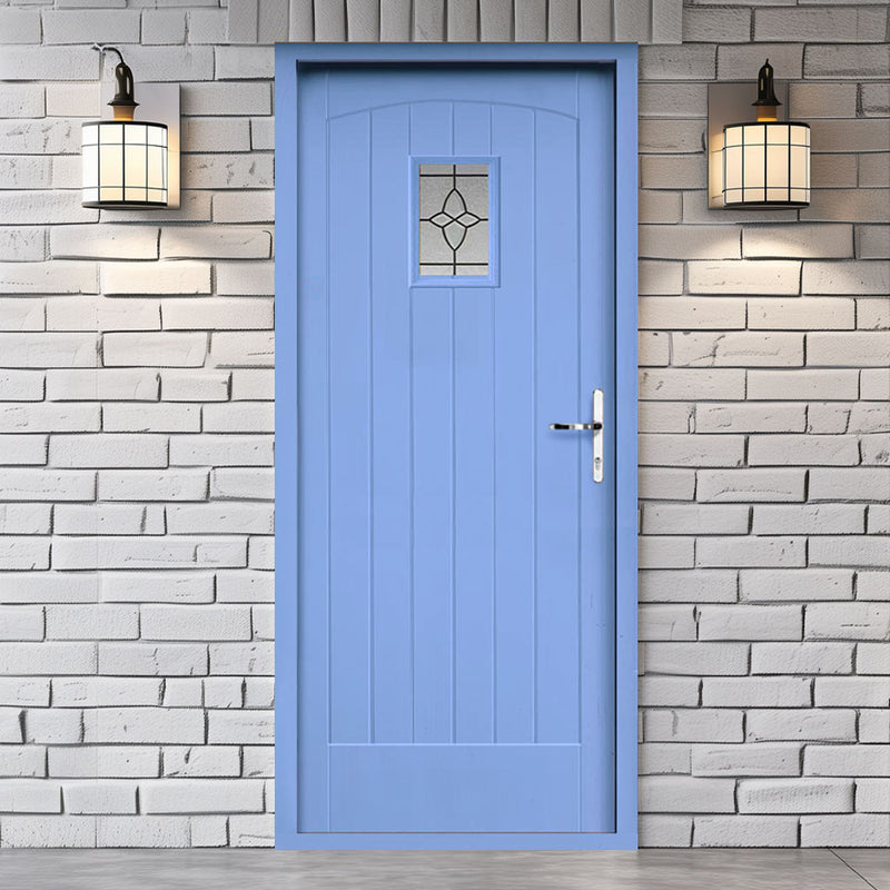 Cottage Exterior Oak Front Door and Frame Set - Bevel - Tri Glazing