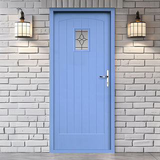 Image: Cottage Exterior Oak Front Door and Frame Set - Bevel - Tri Glazing