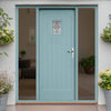 Cottage External Hardwood Front Door and Frame Set - Bevelled Double Glazed - Two Unglazed Side Screens