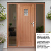 Cottage External Hardwood Front Door and Frame Set - Bevelled Double Glazed - Two Unglazed Side Screens