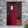 Cottage External Hardwood Front Door and Frame Set - Bevelled Double Glazed - One Unglazed Side Screen