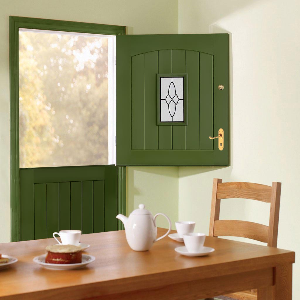Cottage Stable Oak Back Door - 1L Leaded - Double Glazing