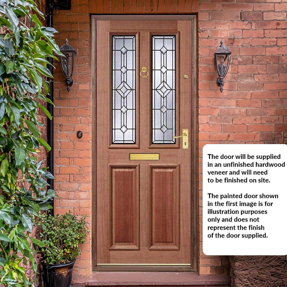 Derby Hardwood Front Door - Leaded - Double Glazing