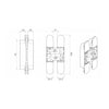 Single Cerberus Strong Satin Chrome Concealed Hinge - 140x30mm - Not Fire Rated