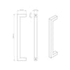 Concord 280mm Back to Back Pull Handle Pack - 3 Square Hinges - Polished Gold Finish
