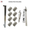 Concord 280mm Back to Back Double Door Pull Handle Pack - 8 Radius Cornered Hinges - Satin Stainless Steel