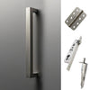 Concord 280mm Back to Back Double Door Pull Handle Pack - 6 Radius Cornered Hinges - Satin Stainless Steel