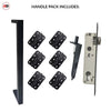Concord 280mm Back to Back Double Door Pull Handle Pack - 6 Radius Cornered Hinges - Matt Black
