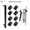 Concord 280mm Back to Back Double Door Pull Handle Pack - 8 Radius Cornered Hinges - Matt Black