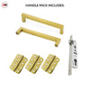 Concord 280mm Back to Back Pull Handle Pack - 3 Radius Cornered Hinges - Polished Gold Finish
