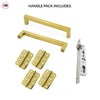 Concord 280mm Back to Back Pull Handle Pack - 4 Radius Cornered Hinges - Polished Gold Finish