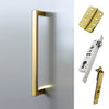 Concord 280mm Back to Back Double Door Pull Handle Pack - 8 Radius Cornered Hinges - Polished Gold Finish