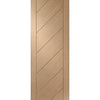 Premium Single Sliding Door & Wall Track - Monza Oak Door - Unfinished