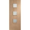 Premium Single Sliding Door & Wall Track - Messina Oak Door - Clear Glass - Prefinished