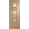 Top Mounted Stainless Steel Sliding Track & Double Door - Messina Oak Doors - Clear Glass - Prefinished